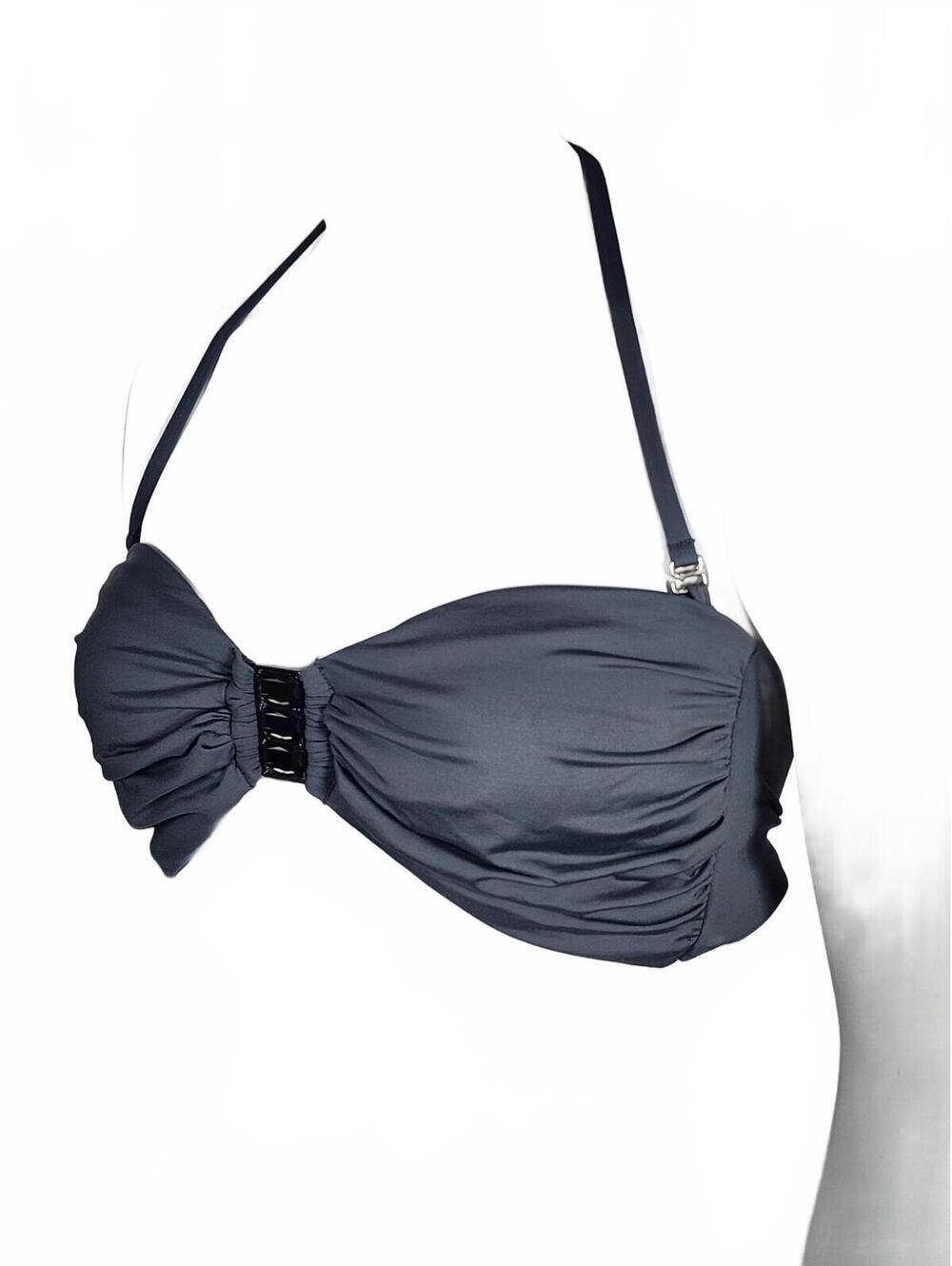 Kenneth Cole New York Gray Bandeau Bikini Top Size 10